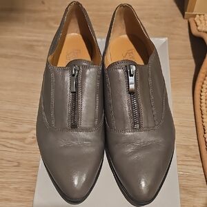 Franco Sarto Taupe Zip-Front Slip-On Loafers